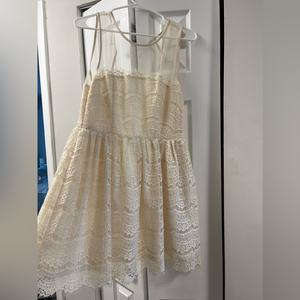 Ivory Nordstrom Fit and Flare Lace Dress